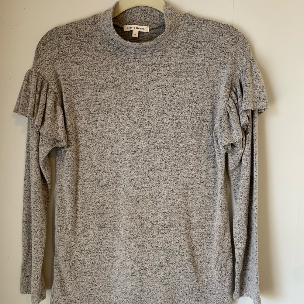 shop stevie ruffle sleeve sweater